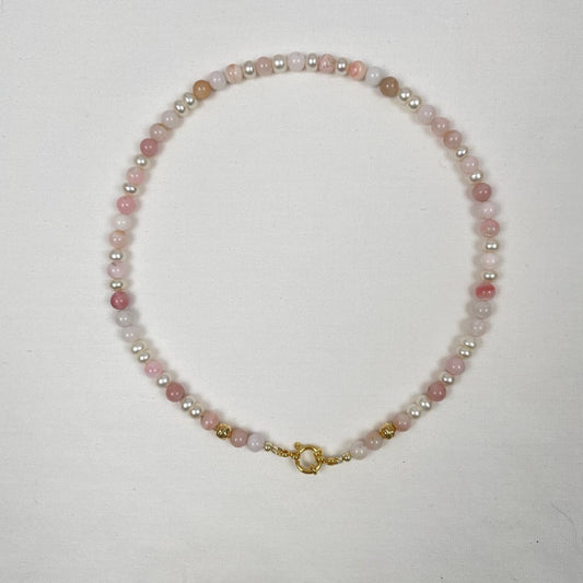 Ketting van Andes opaal en zoetwaterparels