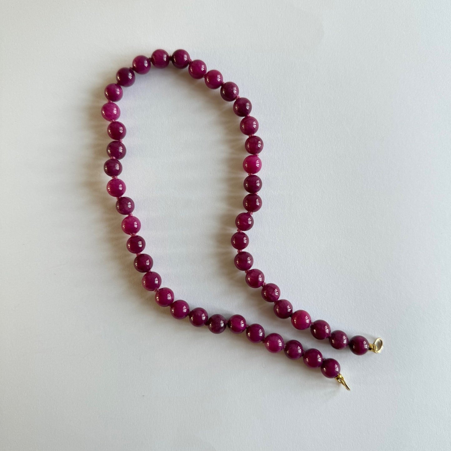 Ketting van Mashan jade met gold filled open einden