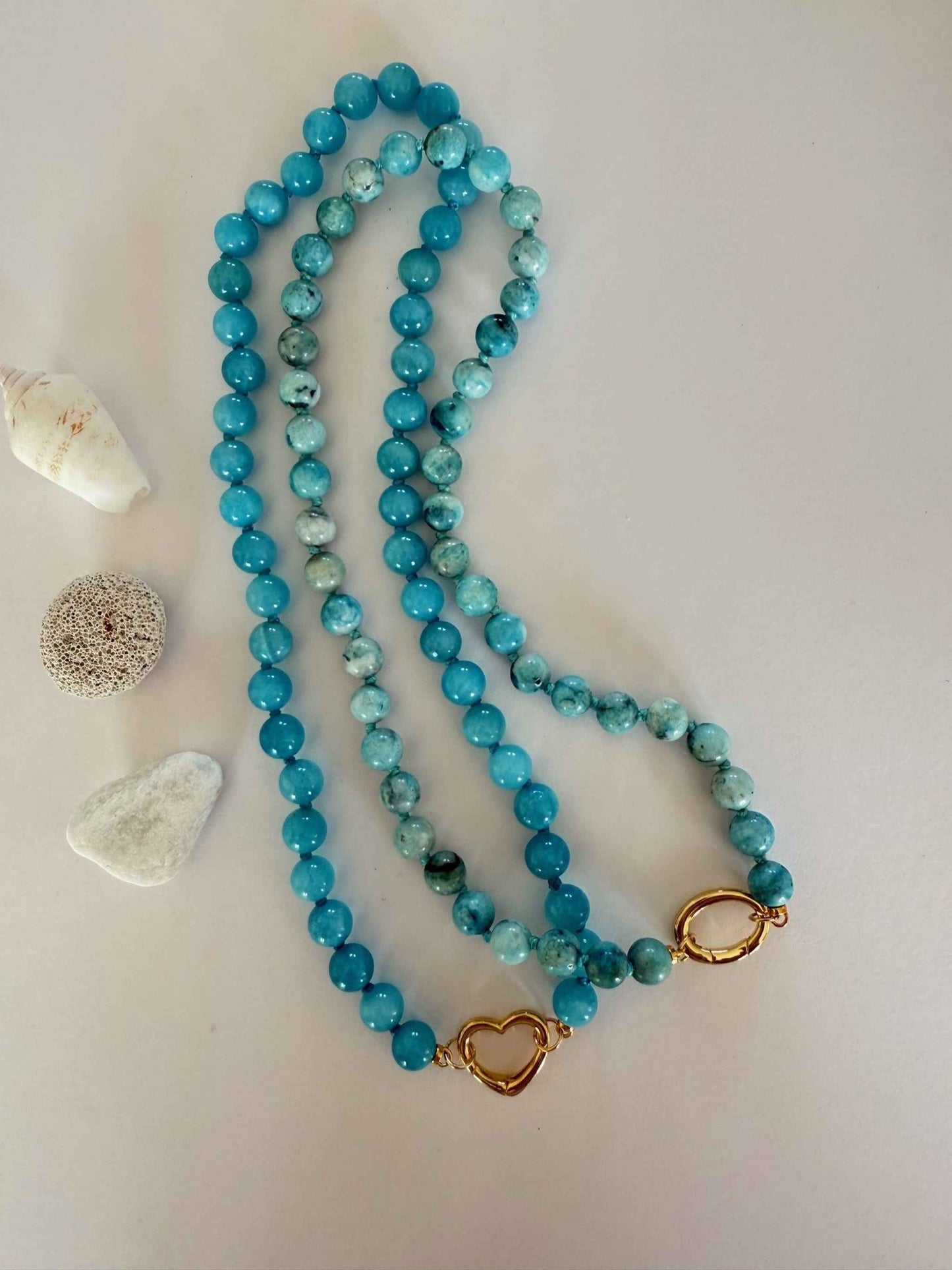 Ketting van hemimorfiet kralen met open einden