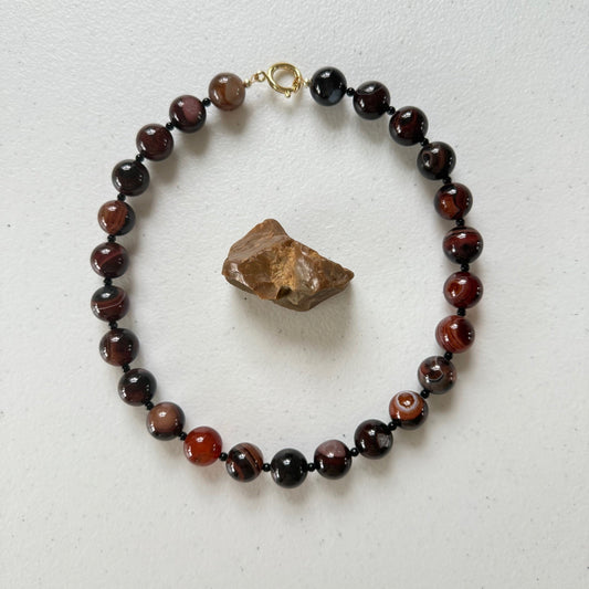 Ketting van grote agaat kralen