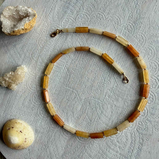 Ketting van gele aventurijn met gold filled slotje - AVA