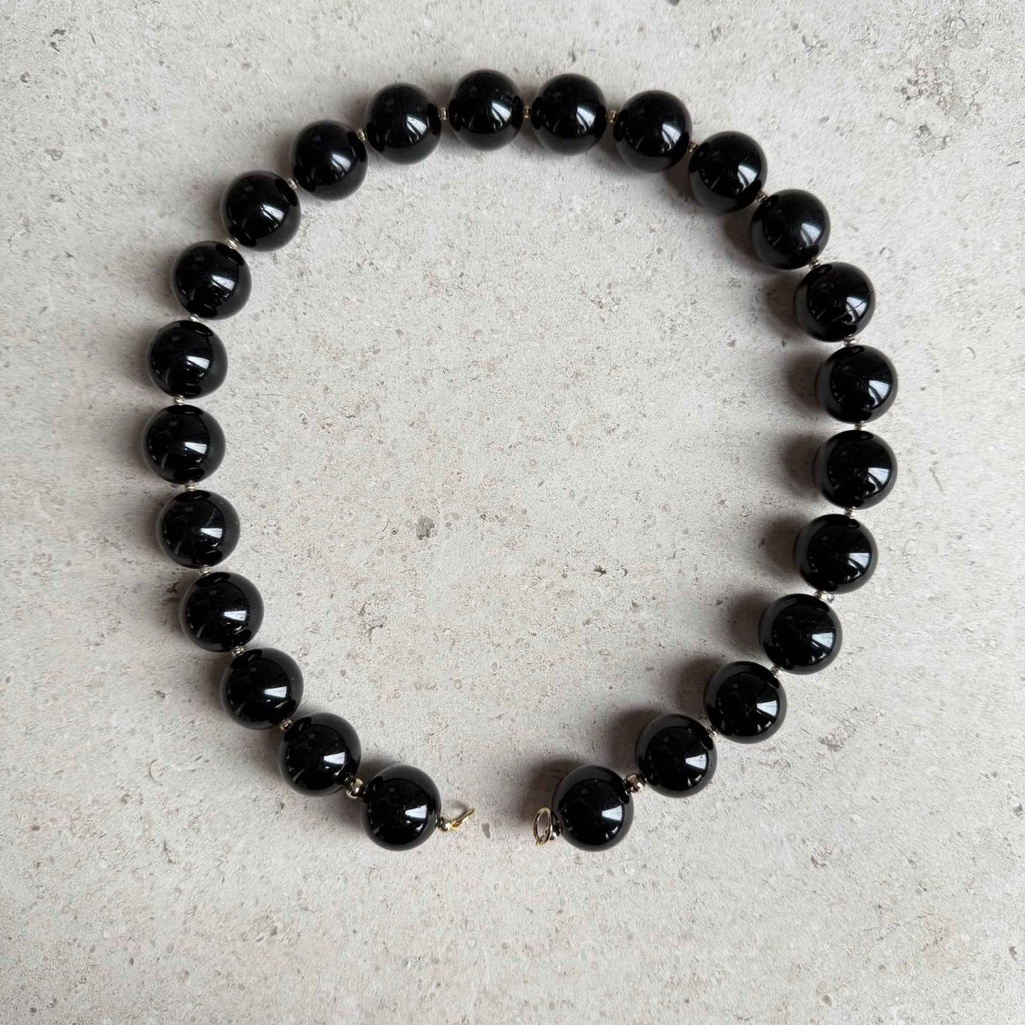 Ketting van goud obsidiaan met gold filled open einden