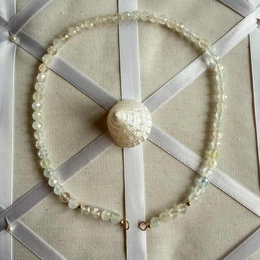 Ketting van topaas facetkralen met open einden - TOPIA