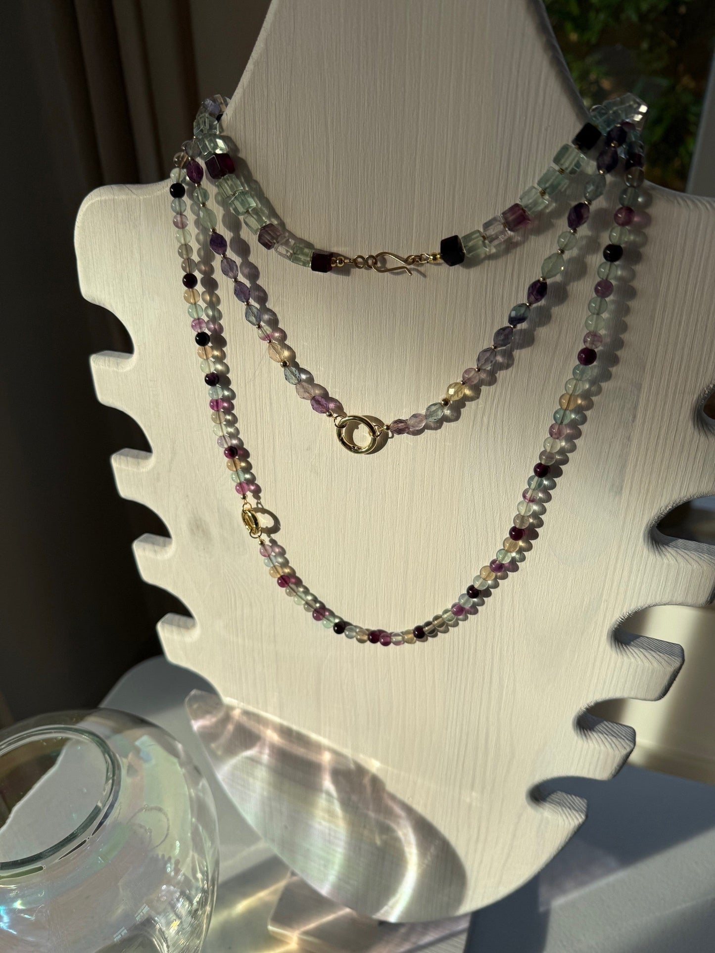 Ketting van fluoriet kralen met open einden - FLORALIA