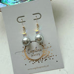 Gold filled oorbellen met Swarovski parel in zilver -Engelian Jewelry