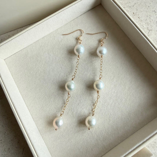 Gold filled oorbellen met Edison parels - EKIA