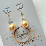 Gold filled oorbellen met Swarovski parel in goud - Egelina Jewelry