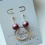 Gold filled oorbellen met Swarovski parel en facetkraal - Engelina Jewelry