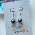 Gold filled oorhaajes met Swarovski parel en facetkraal - Engelina Jewelry
