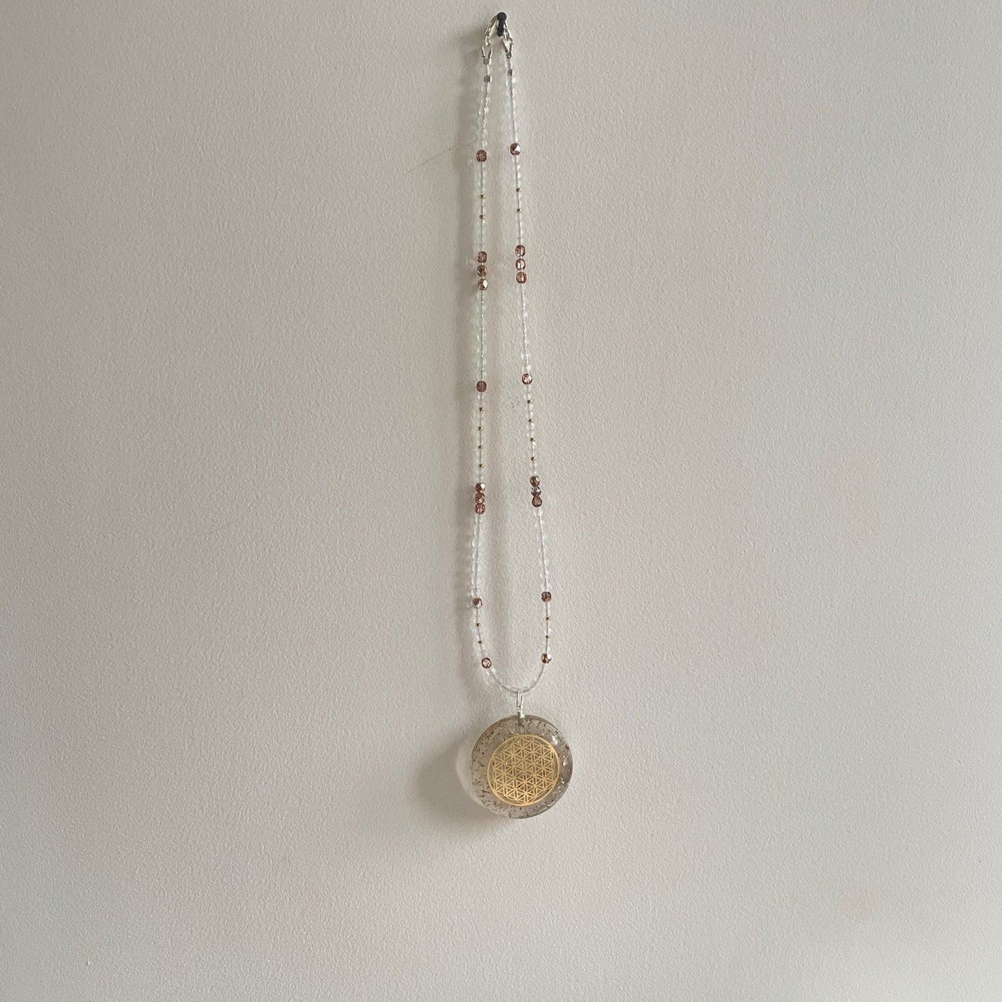 Ketting met organiet hanger Bloem des Levens A
