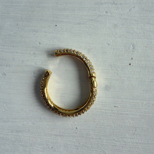 GOLD FILLED - grote ronde sluiting met zirkonia