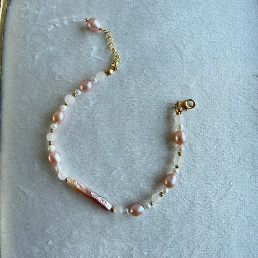 Armbandje van roze zoetwaterparels - PEARL