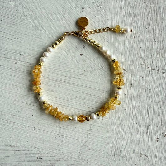 Armbandje met zirkoon en citrien - ZILIA