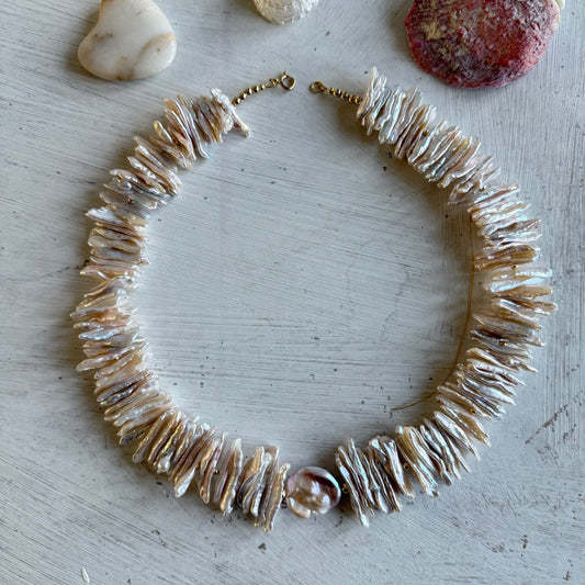 Parelketting van Biwa parels - SAKURA