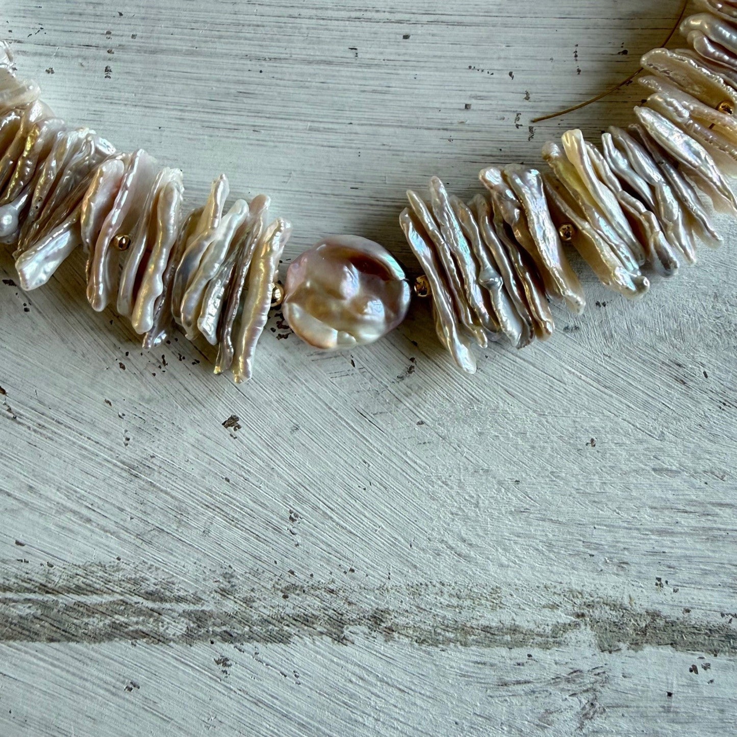 Parelketting van Biwa parels - SAKURA