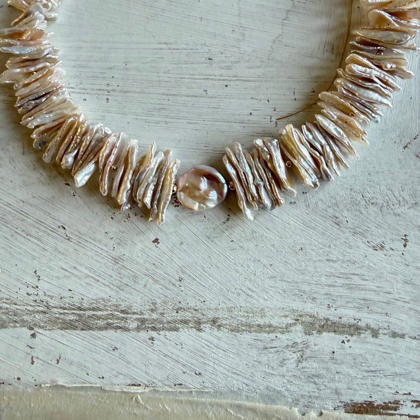 Parelketting van Biwa parels - SAKURA