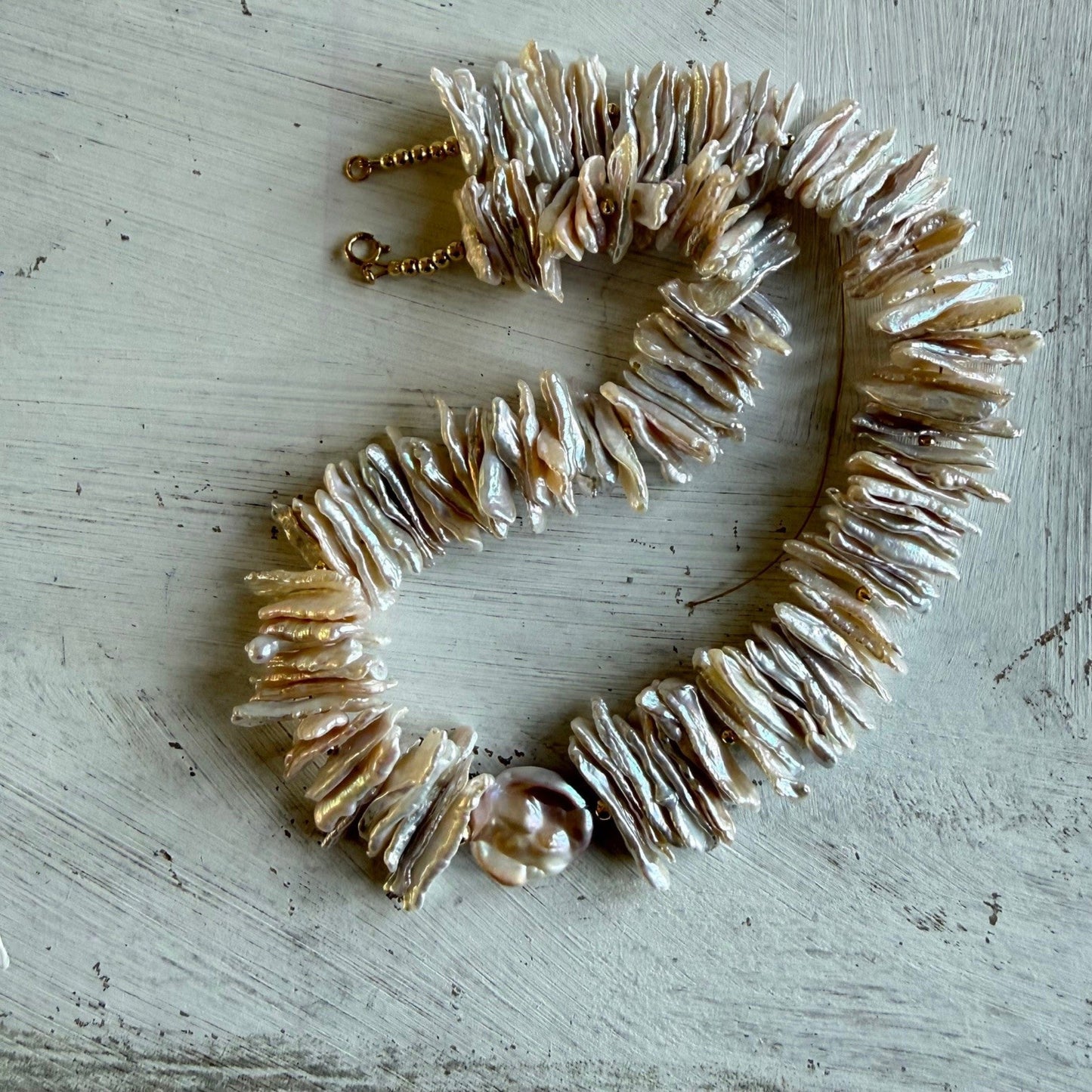 Parelketting van Biwa parels - SAKURA