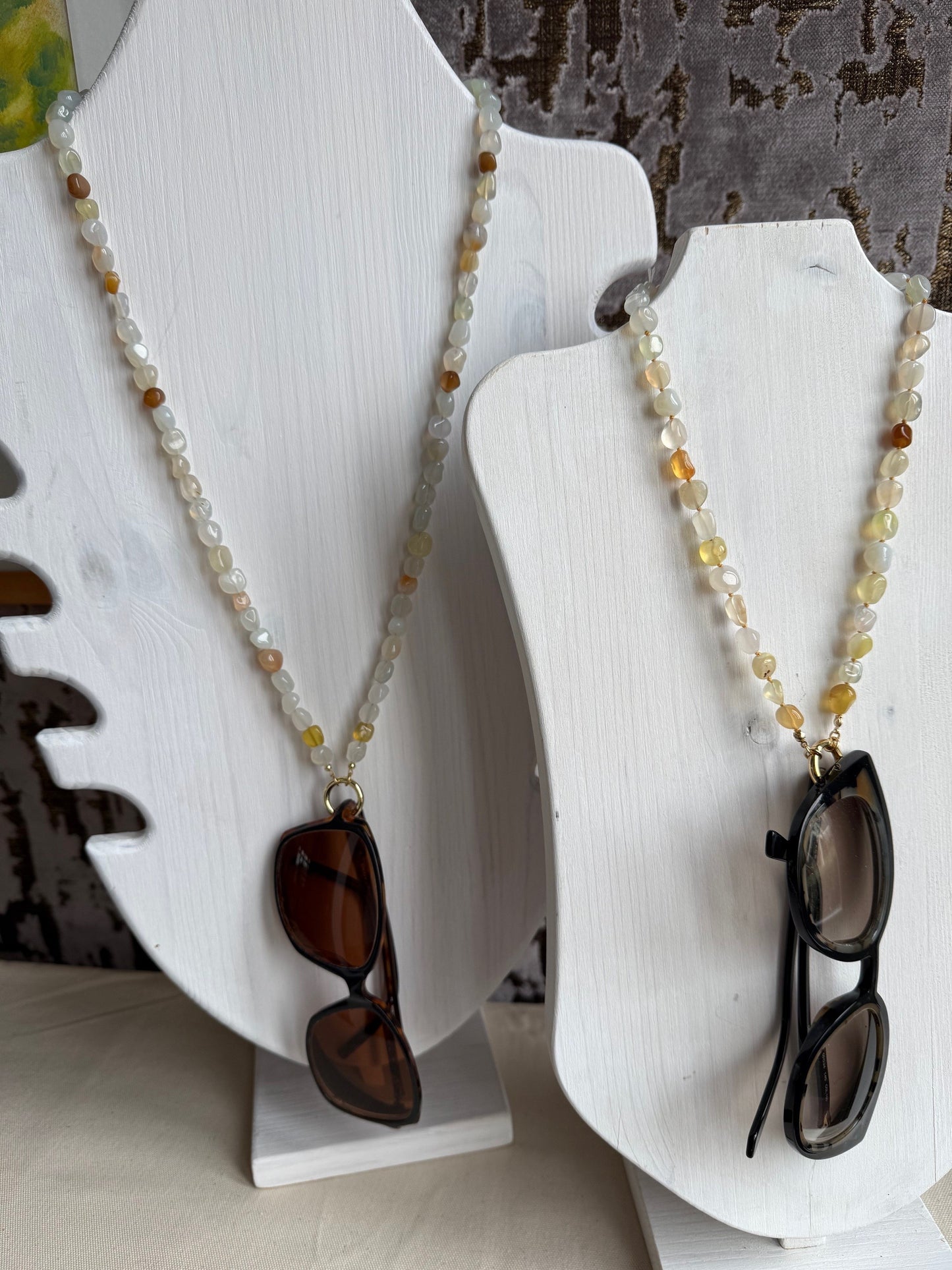 Lange ketting van gele opaal met citrien bedel - GALICIA