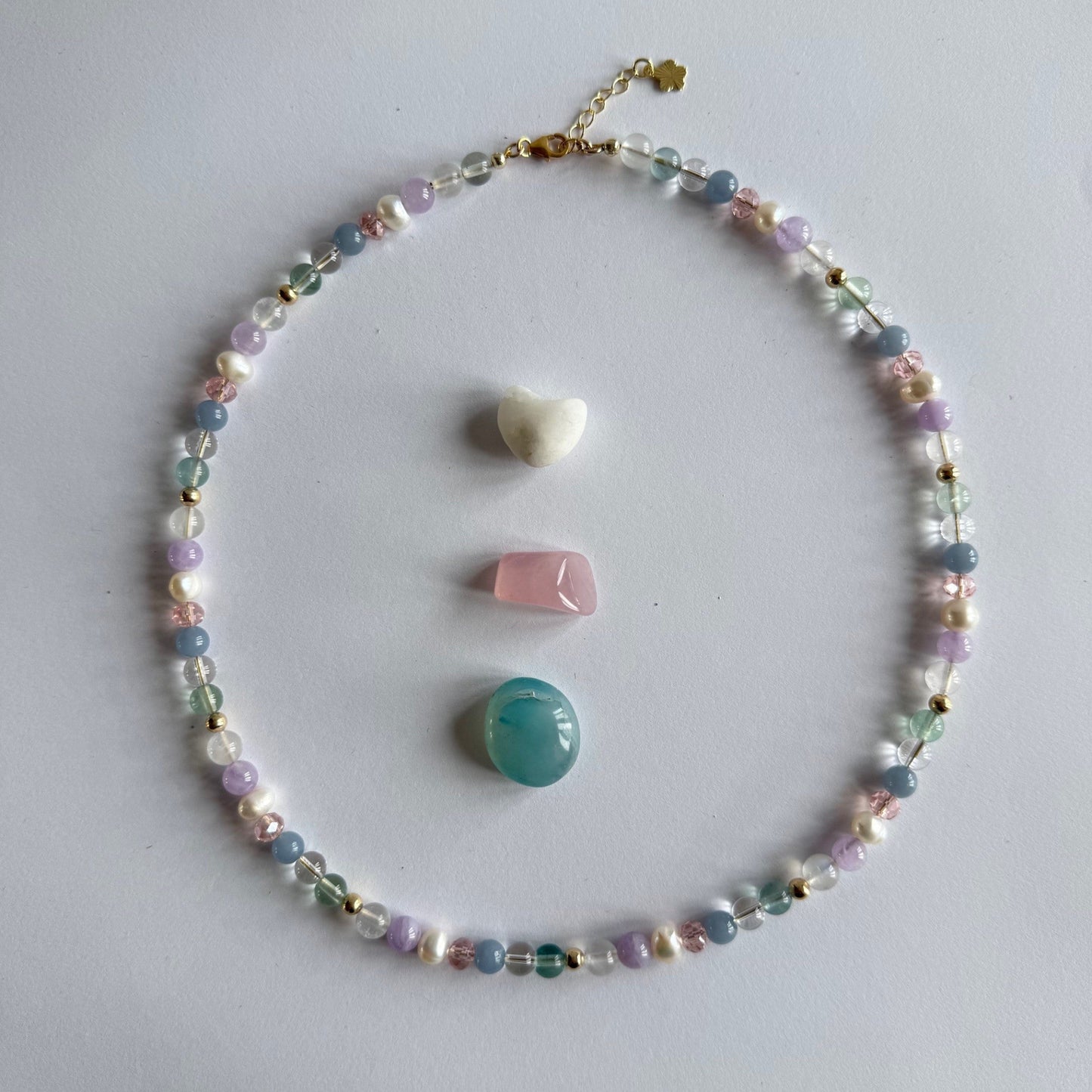 Ketting van veel verschillende edelstenen - ANGIE