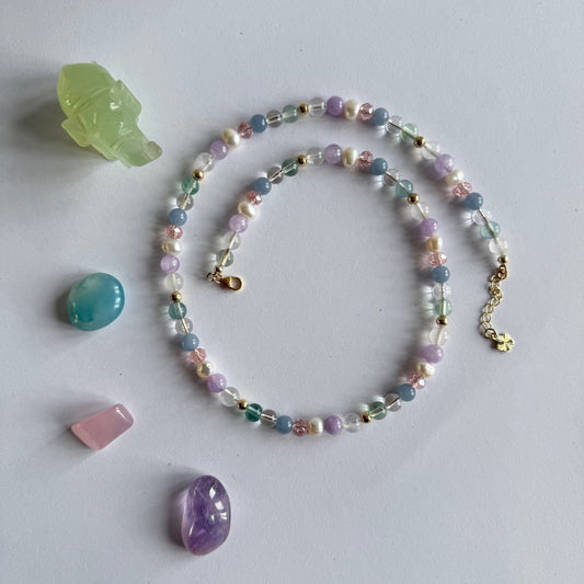 Ketting van veel verschillende edelstenen - ANGIE