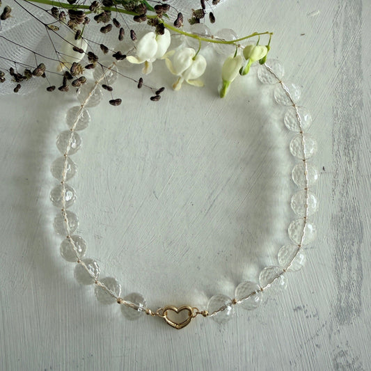 Ketting van bergkristal facetkralen - FANCY