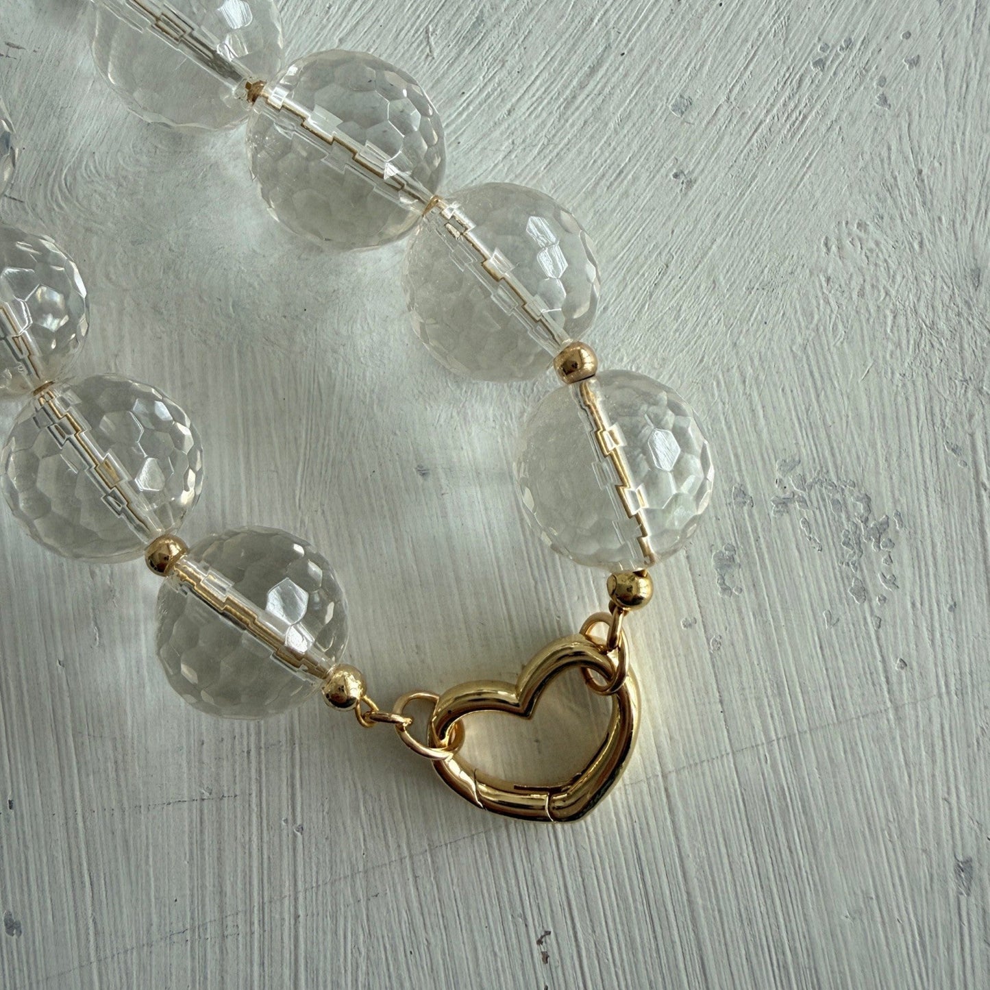 Ketting van bergkristal facetkralen - FANCY