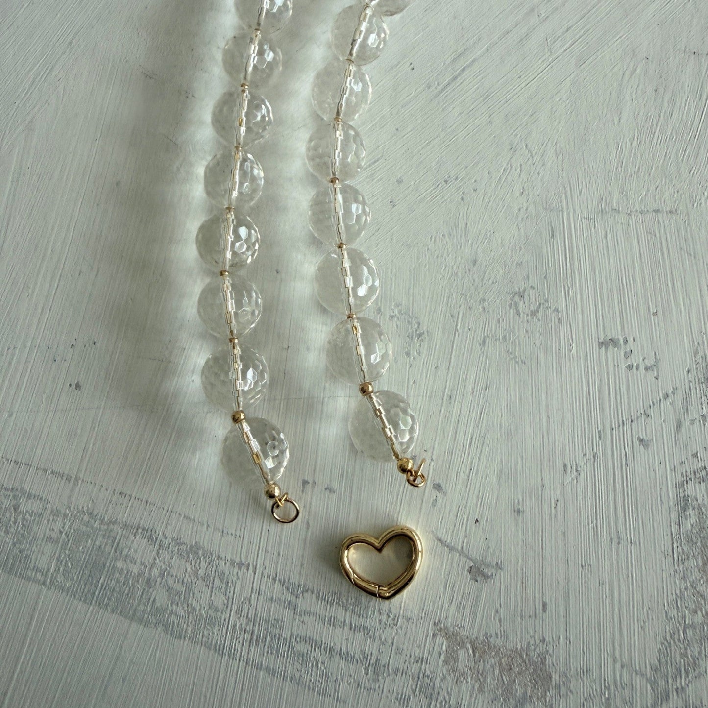 Ketting van bergkristal facetkralen - FANCY