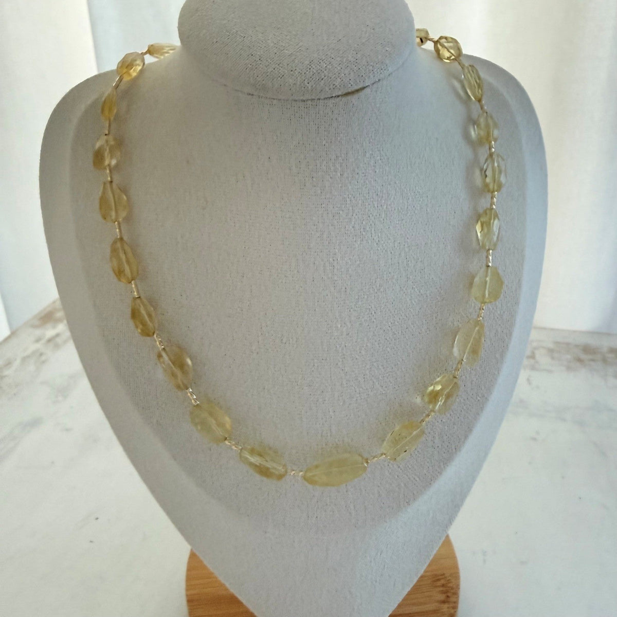 Ketting van citrien kralen met gold filled staafjes - Engelina Jewelry