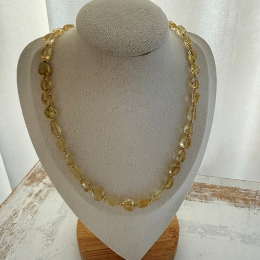 Ketting van geslepen citrien kralen - Engelina Jewelry