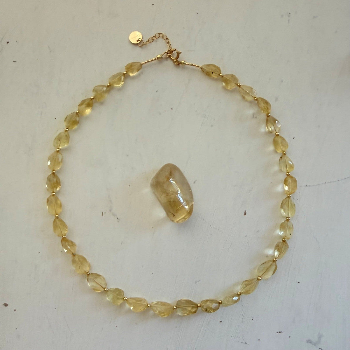 Ketting van geslepen citrien kralen - Engelina Jewelry
