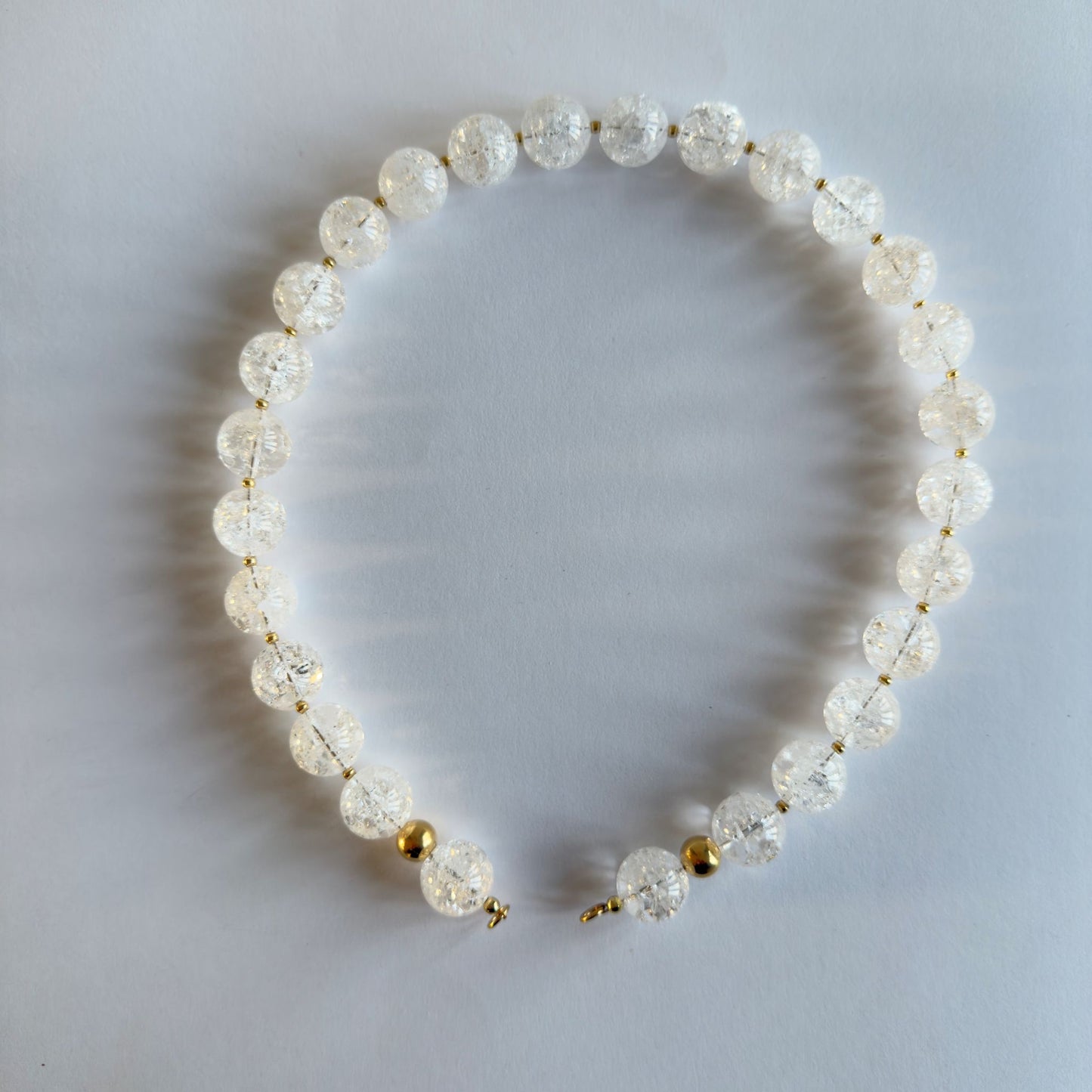 Ketting grote crach kristal kralen met gold filled uiteinden