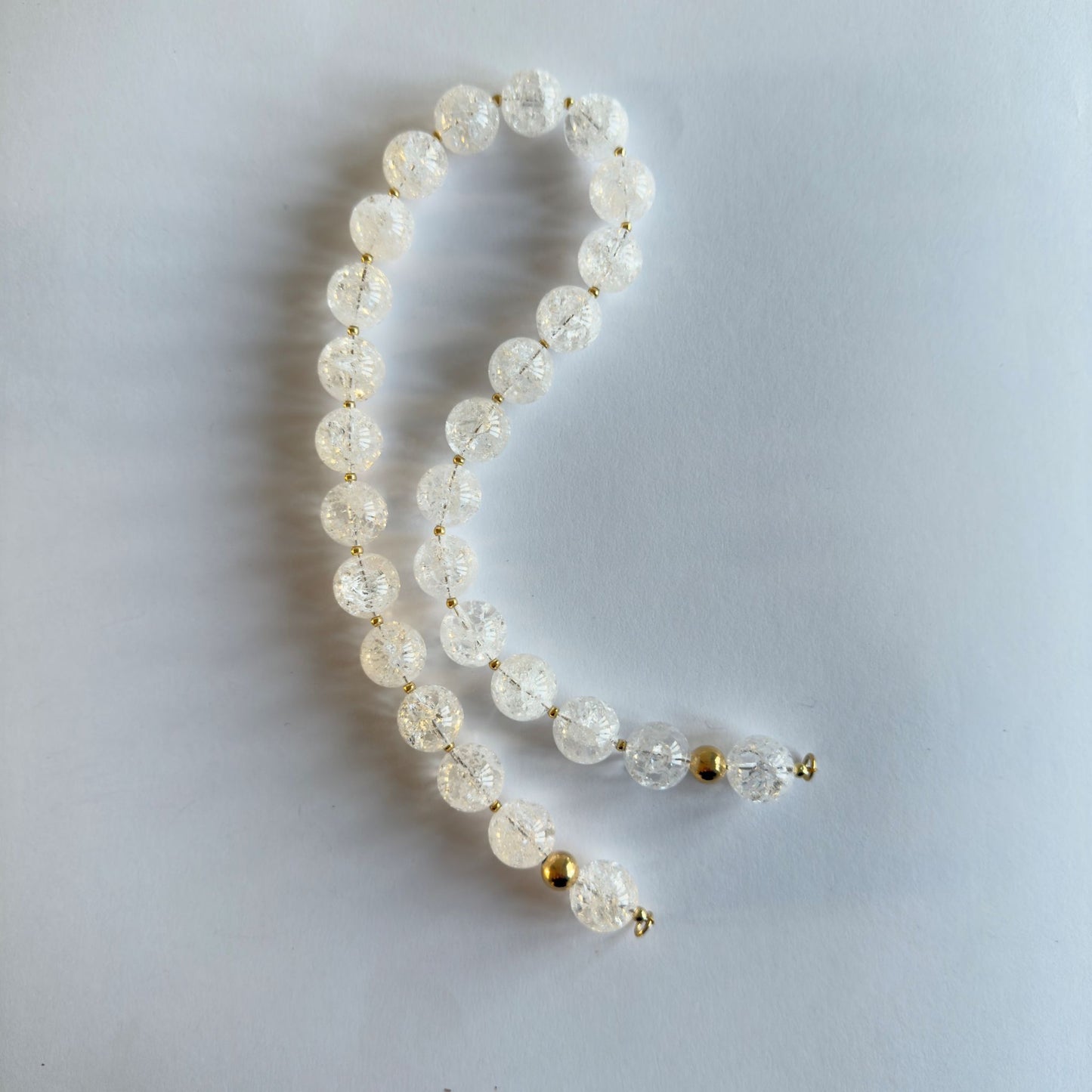 Ketting grote crach kristal kralen met gold filled uiteinden