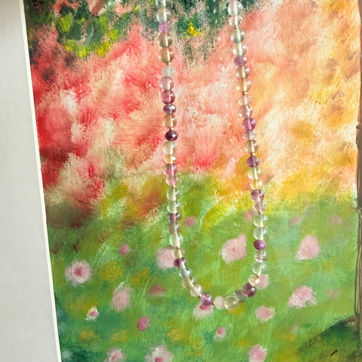 Ketting van fluoriet voor bloemenschilderij - Engelina Jewel