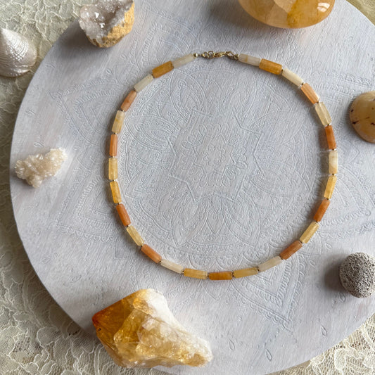 Ketting van gele aventurijn met gold filled slotje - AVA