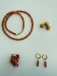 Sieradensetje gouden zonnesteen ketting en oorbellen gold filled — Engelina Jewelry