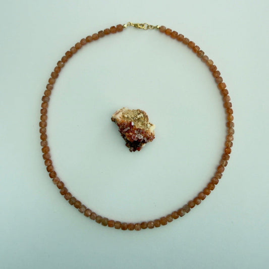 Ketting van goud zonnesteen facetkralen - ZOLA