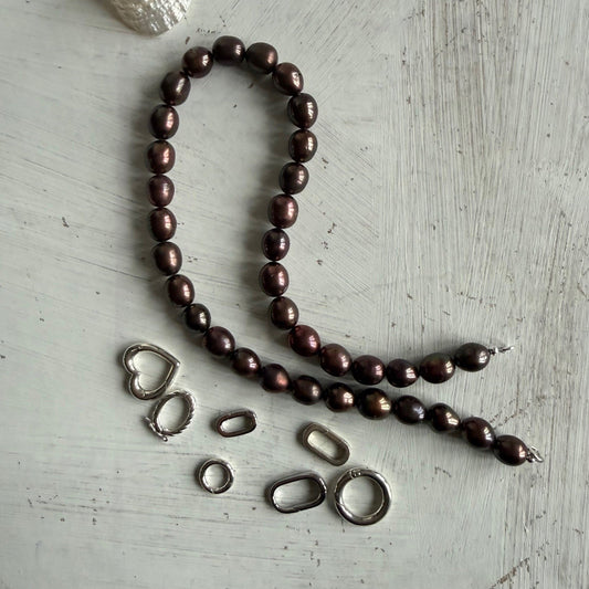 Ketting van paarse zoetwaterparels - PEARLY