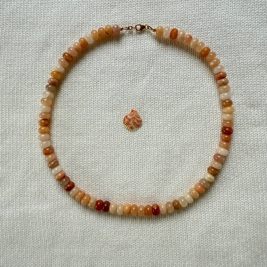 Korte ketting van roze aventurijn