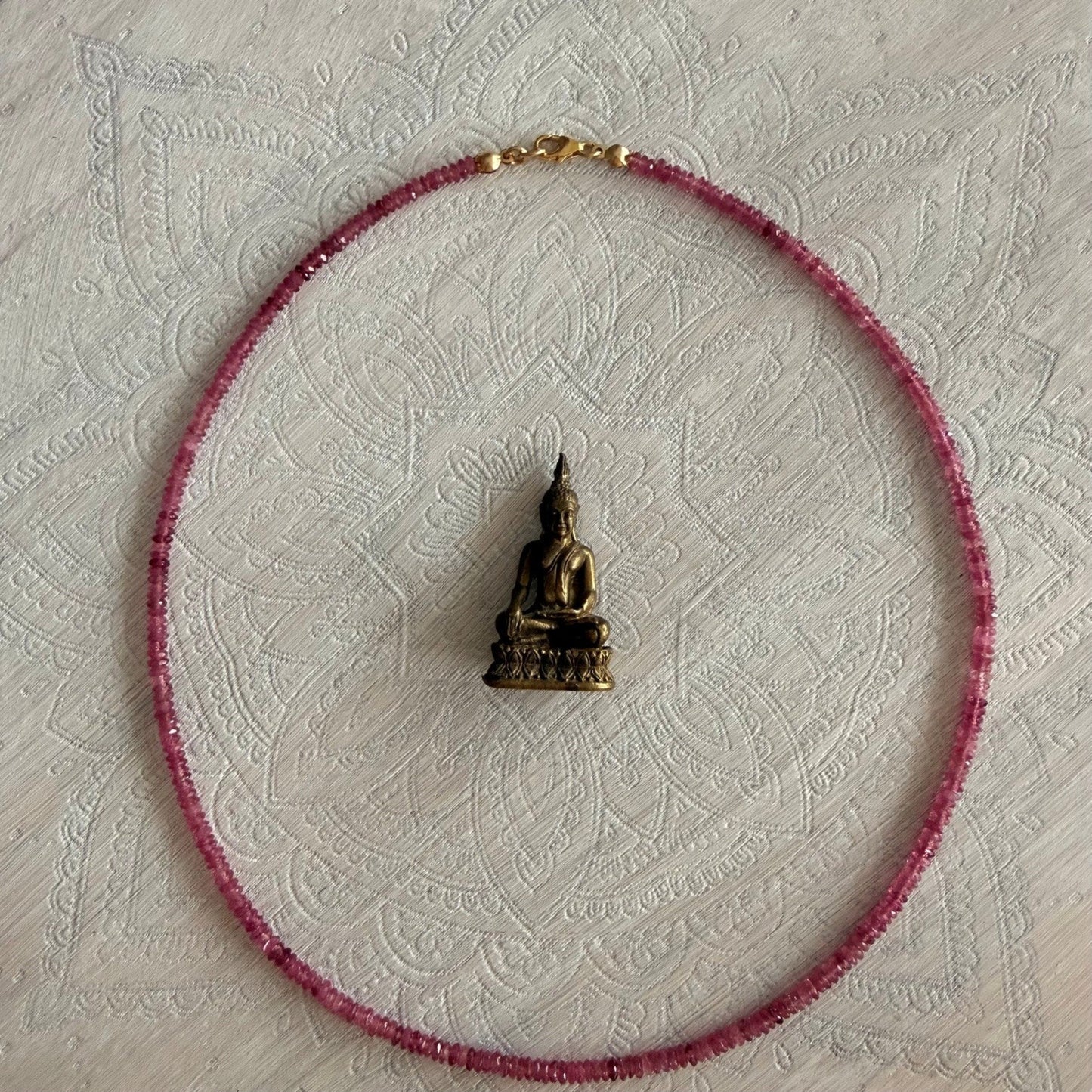 Kettinkje van roze toermalijn facetkraaltjes  - Engelina Jewelry