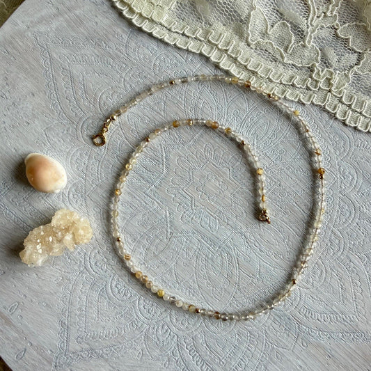 Ketting rutielkwarts facetkraaltjes - RUTHIE