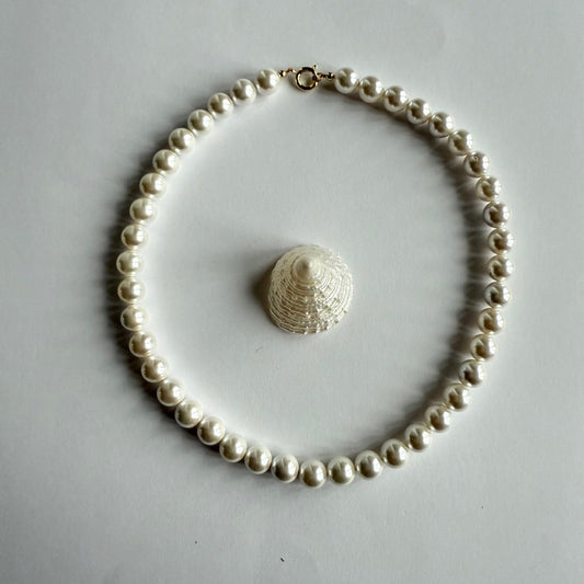 Ketting van schelpparels met gold filled slot