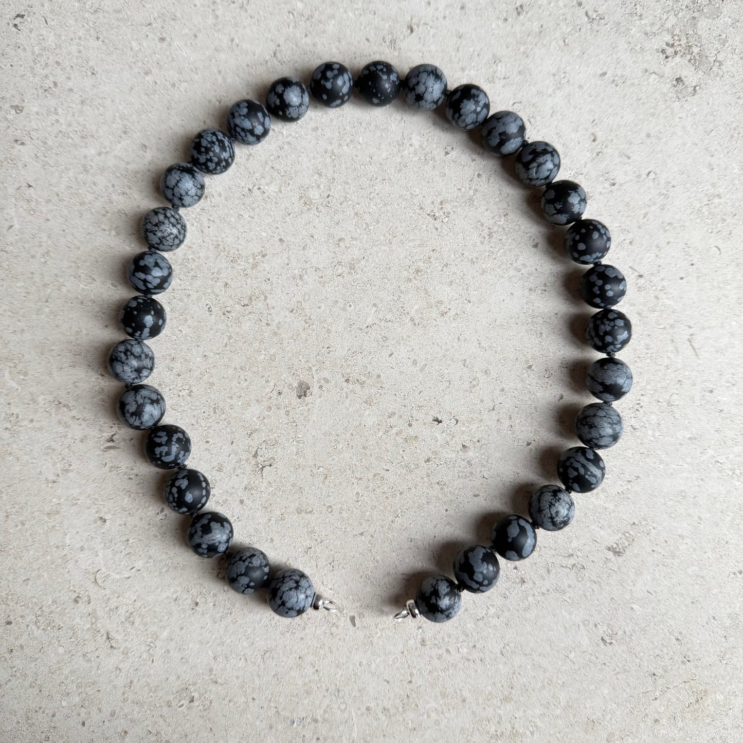 Ketting sneeuwvlok obsidiaan met open einden - SELIN