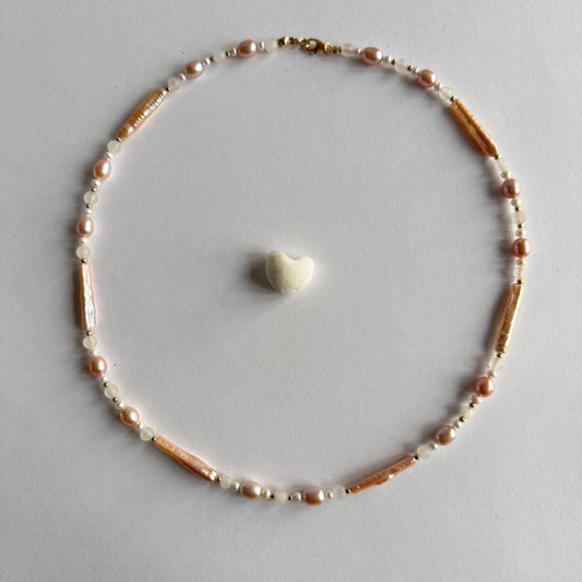 Ketting van roze zoetwaterparels - PEARL