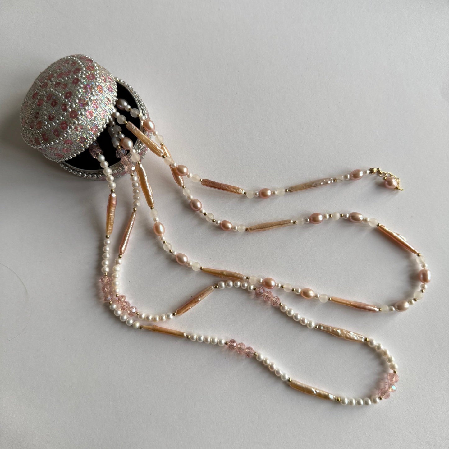 Ketting van roze zoetwaterparels - PEARL