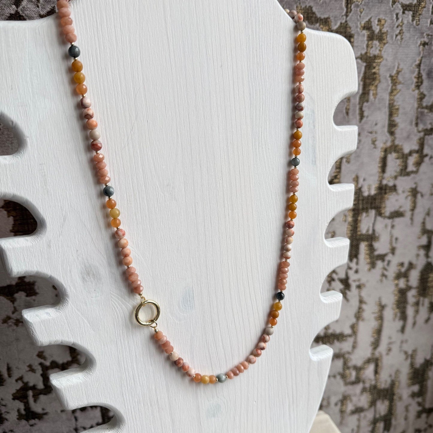 Lange ketting van zonnesteen met zonnesteen hanger - ZONIA