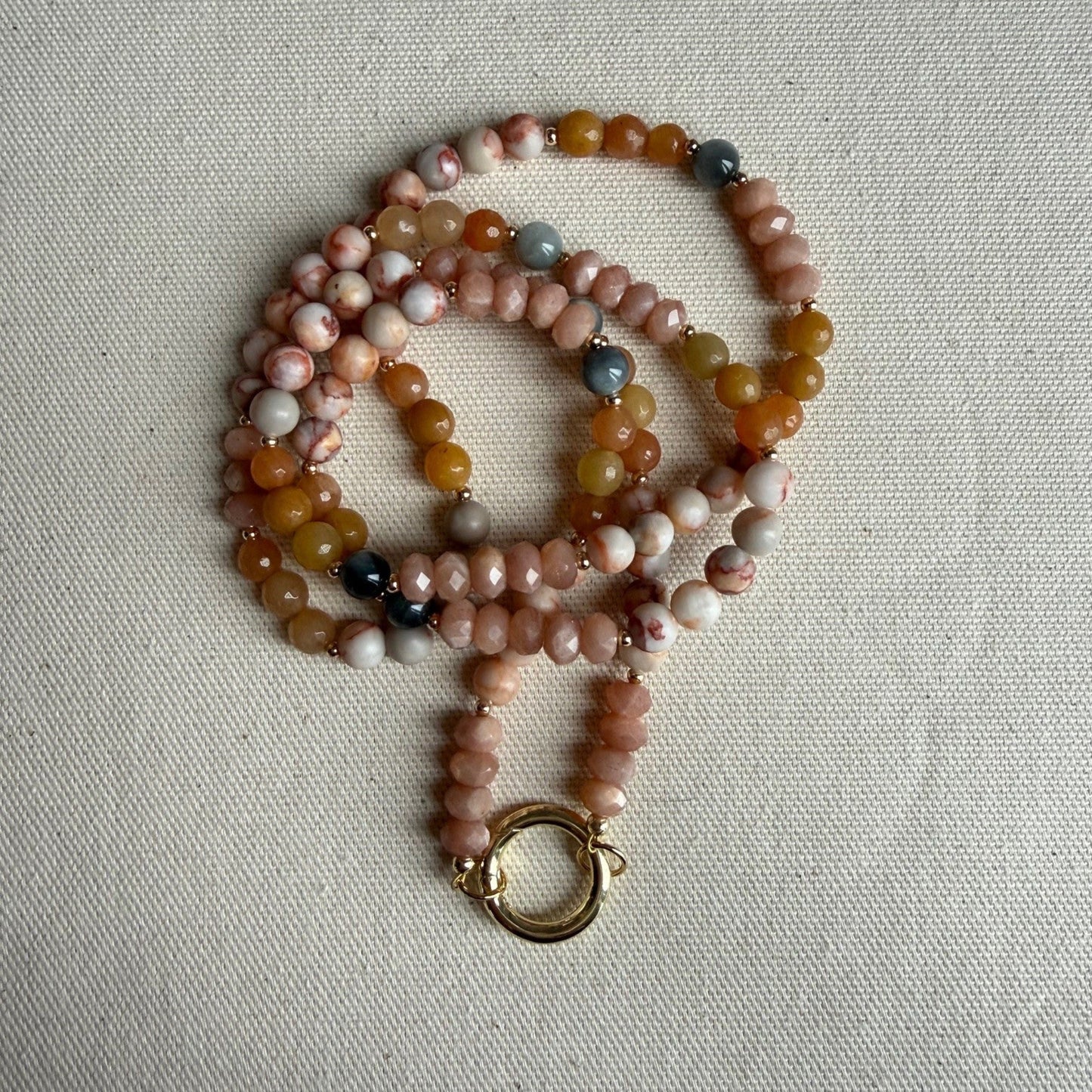 Lange ketting van zonnesteen met zonnesteen hanger - ZONIA