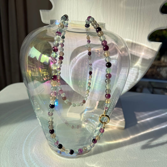 Ketting van fluoriet kralen met open einden - FLORALIA