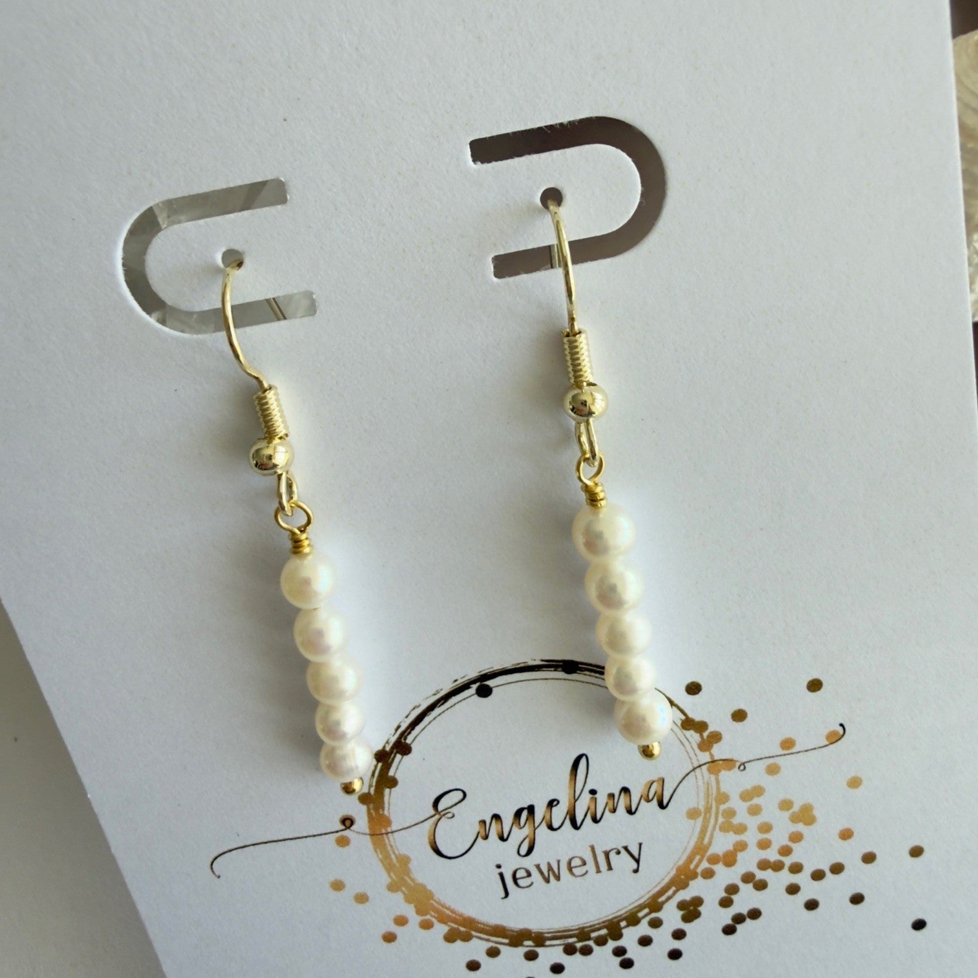 Handgemaakte ketting van ronde kralen met 14K gold filled haakslotje — Engelina Jewelry