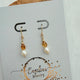 Gold filled oorbellen met citrien en zoetwaterparel - Engelina Jewelry