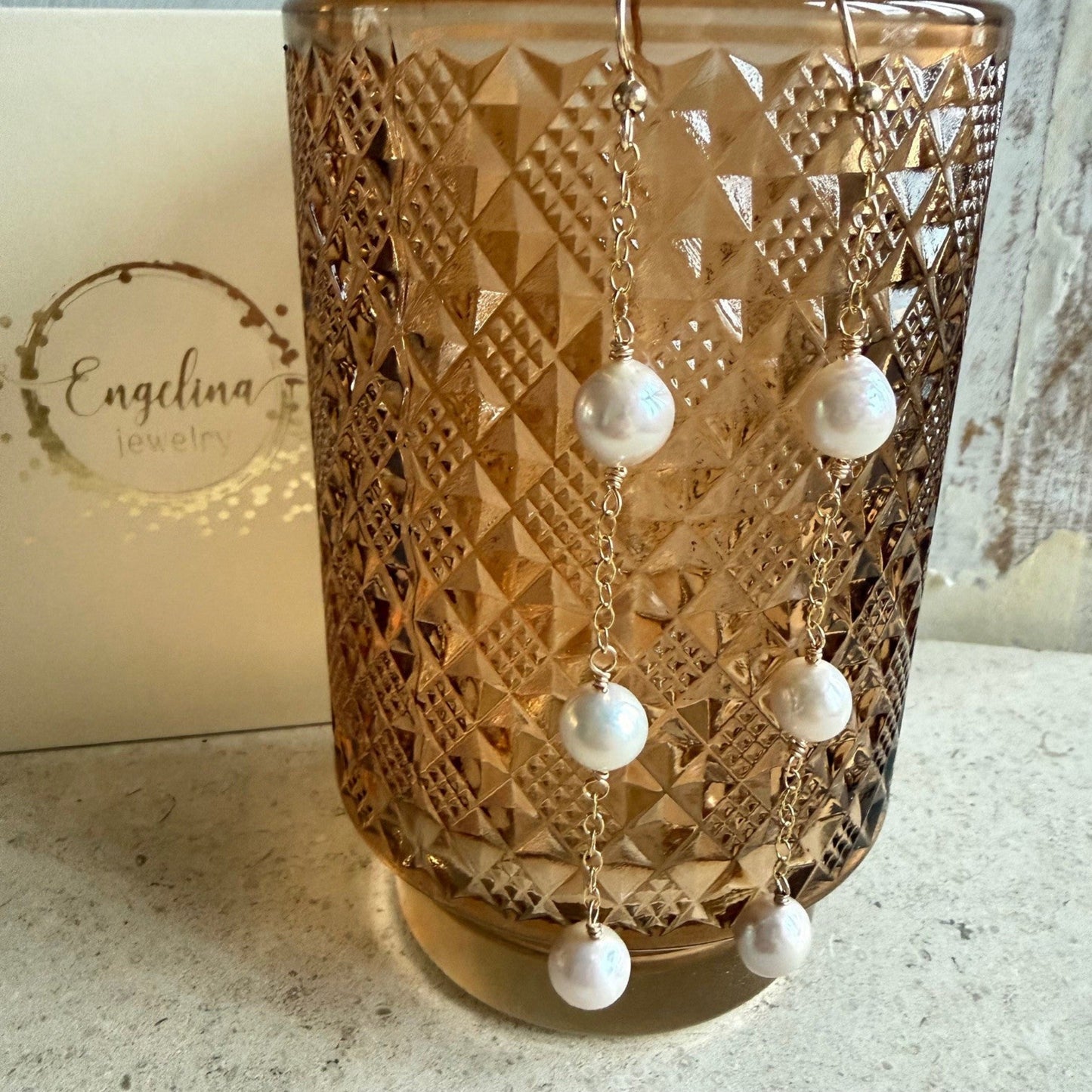 Gold filled oorbellen met Edison parels - ELIZA